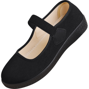 老北京布鞋女官方旗舰店老人软底舞蹈鞋防滑黑上班酒店妈妈工作鞋