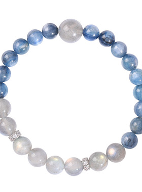 吉饰坊魔鬼海蓝宝灰月光水晶手链手串疗愈提升沟通能力送礼