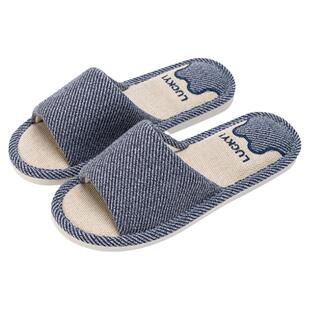 男士亚麻拖鞋春秋室内家居静音居家用四季棉麻布拖鞋男款吸汗夏季