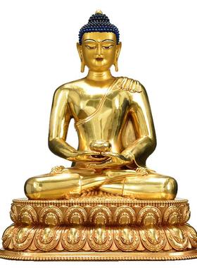 闯隆鎏金阿弥陀佛铜像摆件