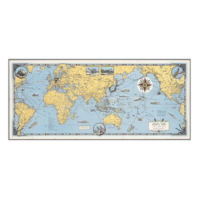 第二次世界大战地图二战海报Total World Battle Map全面战争墙画