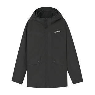 探路者冲锋衣男户外三合一可拆卸防风防水登山服加绒保暖外套男士