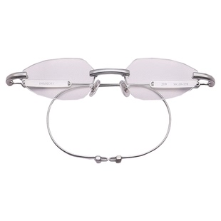 2025新款GM无框眼镜女檀次健直播同款银色高级感纯钛镜架男MM219