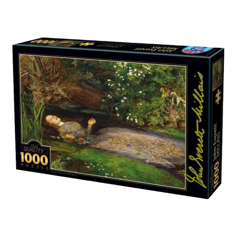 绝版包邮 D-Toys罗马尼亚进口益智名画拼图73815 奥菲莉亚1000片