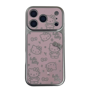 日系豹纹HelloKitty带挂链适用iPhone17ProMax手机壳可爱卡通苹果16pro新款15PRO女款小众13硅胶14防摔全包软