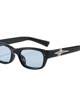 MELIYA王安宇胡先煦同款方框蓝色墨镜高级感小脸浅色太阳眼镜男女