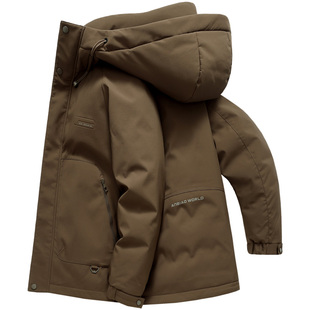 雪中飞男式羽绒服2025年新款连帽保暖冬季外套时尚中青年人鸭绒袄