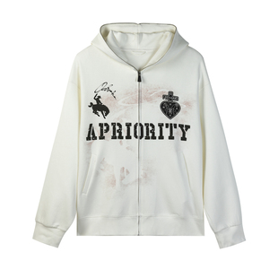 【穆祉丞同款】APRIORITY先验ODVAHA之心 精梳棉开衫连帽卫衣外套