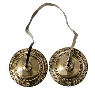 欧斯特尼泊尔手工碰铃撞铃全铜碰钟室内家用双磬乐器摆件