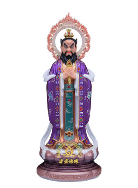 四大天师汉白玉彩绘神像摆件
