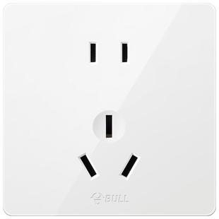 公牛两孔10A三孔16A五孔插座二三插墙壁面板86型开关面板G12白