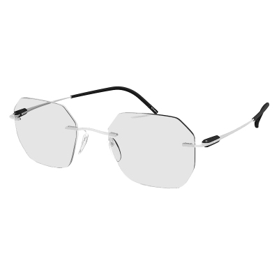 诗乐不规则钛无框眼镜架5561