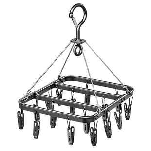 日本袜子晾晒架家用晾衣架多夹子铝合金阳台不锈钢晒内衣内裤神器