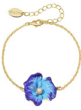 JuicyGrape蓝色虞美人花朵手链