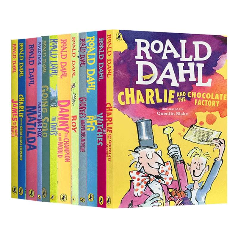 英文原版 罗尔德达尔童书系列12册全套 Roald Dahl 儿童章节桥梁书 查理与巧克力工厂 好心眼圆梦巨人搭魔法手指巨大的鳄鱼女巫