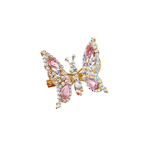 儿童超仙美水钻会动的蝴蝶发卡头饰夹子甜美刘海夹小女孩碎发发夹