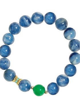 新中式蓝晶石海蓝宝水晶串珠手链