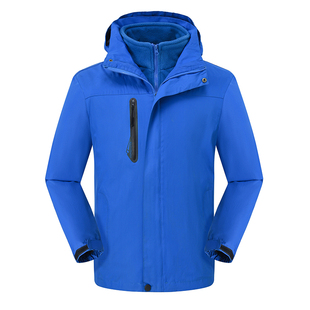 冲锋衣定制工作服印字logo加绒加厚防风三合一两件套户外工装订做