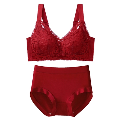 润微本命年红色文胸套装大胸显小