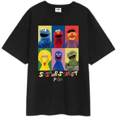 六人拼贴合照短袖打底衫嘻哈T恤