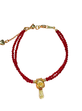 纳福招财手链金色挂坠