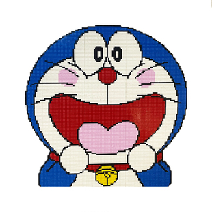 积木墙玄关装饰走廊家用玩具儿童房像素画上墙建构背景定制玩具墙