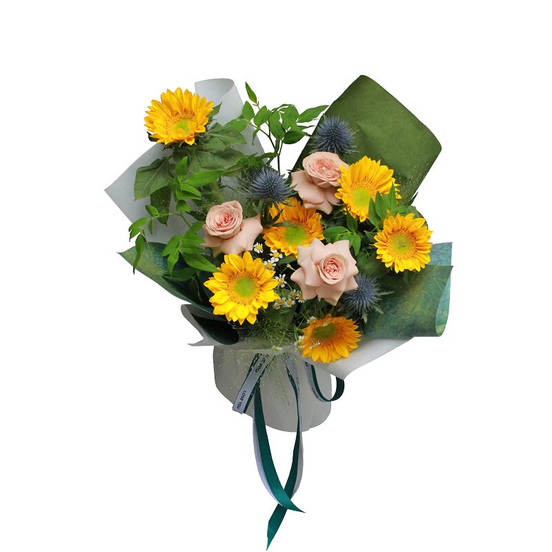 向日葵混搭鲜花送老师送老公领导男友女朋友生日成都花店同城速递