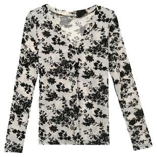 欧洲站2026秋装新款性感V领开衫T恤女长袖植绒上衣洋气显瘦打底衫