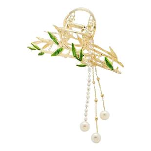 超仙古风蝴蝶山茶流苏发夹后脑勺盘发抓夹高级感鲨鱼夹子头饰新款