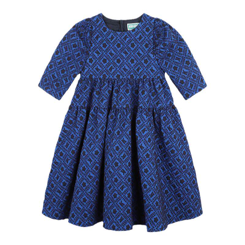 【季末特惠】KENZO KIDS童装儿童春秋女童提花公主连衣裙K60543