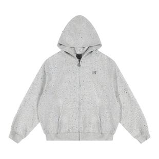 FDR官方店 彩色星星连帽卫衣外套女春季情侣装宽松拉链开衫上衣男