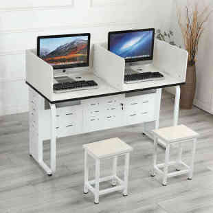 学校机房微机桌教室培训桌双人电脑桌电脑培训班桌凳办公电脑桌