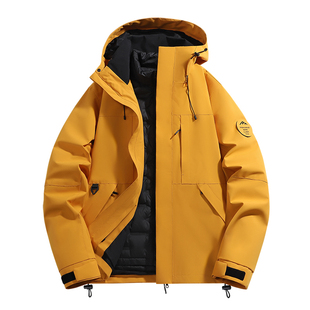 WASSUP羽绒服冲锋衣女秋冬进藏防水三合一2025新防风户外登山外套