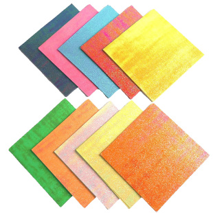 珠光折纸专用纸彩色闪光正方形手工纸千纸鹤纸儿童彩纸剪纸手工镭射纸亮光单面荧光电光纸玫瑰材料幼儿园15cm