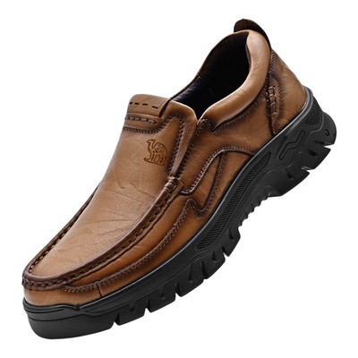 骆驼男鞋真皮软底透气休闲皮鞋子