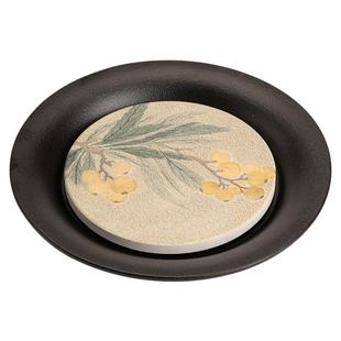 蕴华堂 黑陶吸水壶承干泡台中式速干小型茶盘 国潮功夫茶具茶托盘