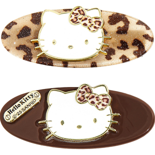 兰诺hellokitty正版授权儿童发夹女2026新款豹纹侧边前额刘海对夹