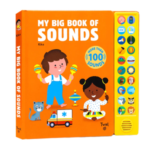 儿童单词发声书 My Big Book of Sounds 英文原版绘本 大开本纸板发音书 幼儿英语启蒙认知图画书100多种声音和单词词汇边听边学