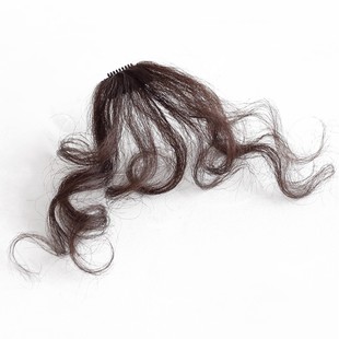 刘海假发片女自然前额真发羊毛卷自然短发美拉德风假刘海发夹头帘
