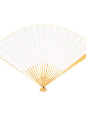 95寸水磨玉竹古风扇子绘画宣纸苏工扇面文玩空白扇子漆扇