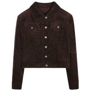 今屿花花 独特漂亮的初冬外套2025年新款灯芯绒加厚短外套小个子