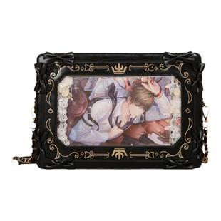 DRDR原创设计画框痛包单肩斜挎包谷子吧唧少女复古方形透明通勤包