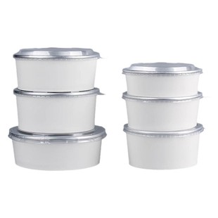 一次性餐盒铝箔纸碗圆形饱饱碗 果切外卖纸碗食品级上班族打包盒