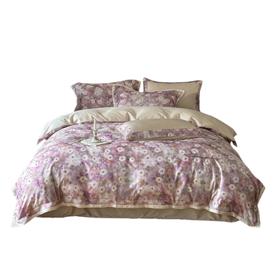 晋帛家纺秋冬透气进口60s天丝棉四件套床上用品床单被套1.8米