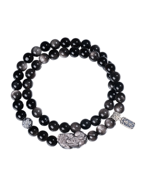 中国·黄金貔貅黑曜石手串男礼物