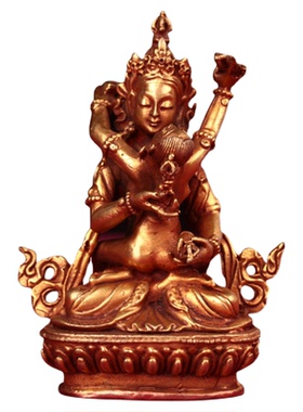 藏式古色铜3寸双生金刚萨埵佛像
