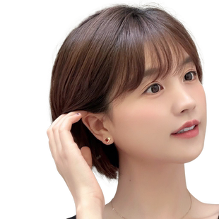 美禾 假发女短发真发全真人发丝气质甜美蕾丝无痕bobo头全头发套