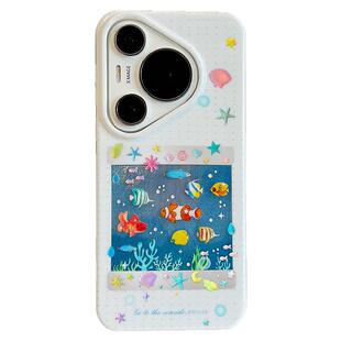 拓岚 适用华为mate70pro+新款手机壳双层高级感渐变夏日小清新海底世界mate60pro挂绳pura70/80pro硅胶网红女