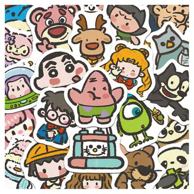 童年动画人物形象防水贴纸