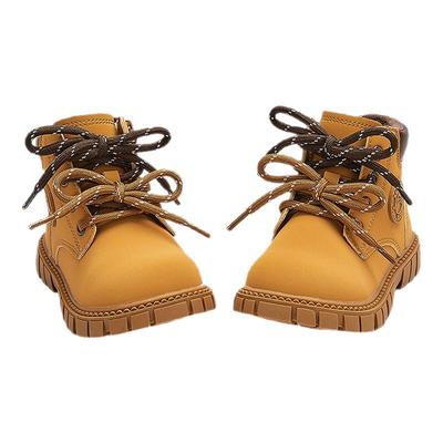 巴拉巴拉童鞋儿童靴子马丁靴女童男童2025新冬装加绒短靴潮大黄靴